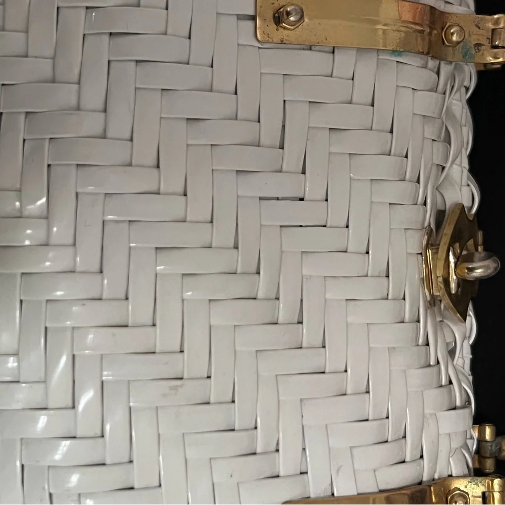 Vintage Woven Top-Handle Tote Bag